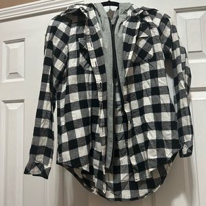 Forever 21 plaid zip up jacket with hoodie; wore once